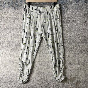 Parker Pants Womens 4 Abstract Print Silk Ruched Hem Dressy Trousers